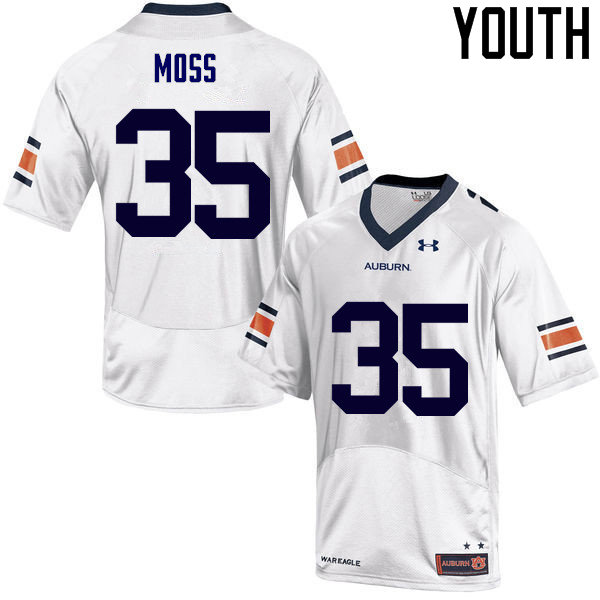 Youth Auburn Tigers #35 James Owens Moss White College Stitched Football Jersey